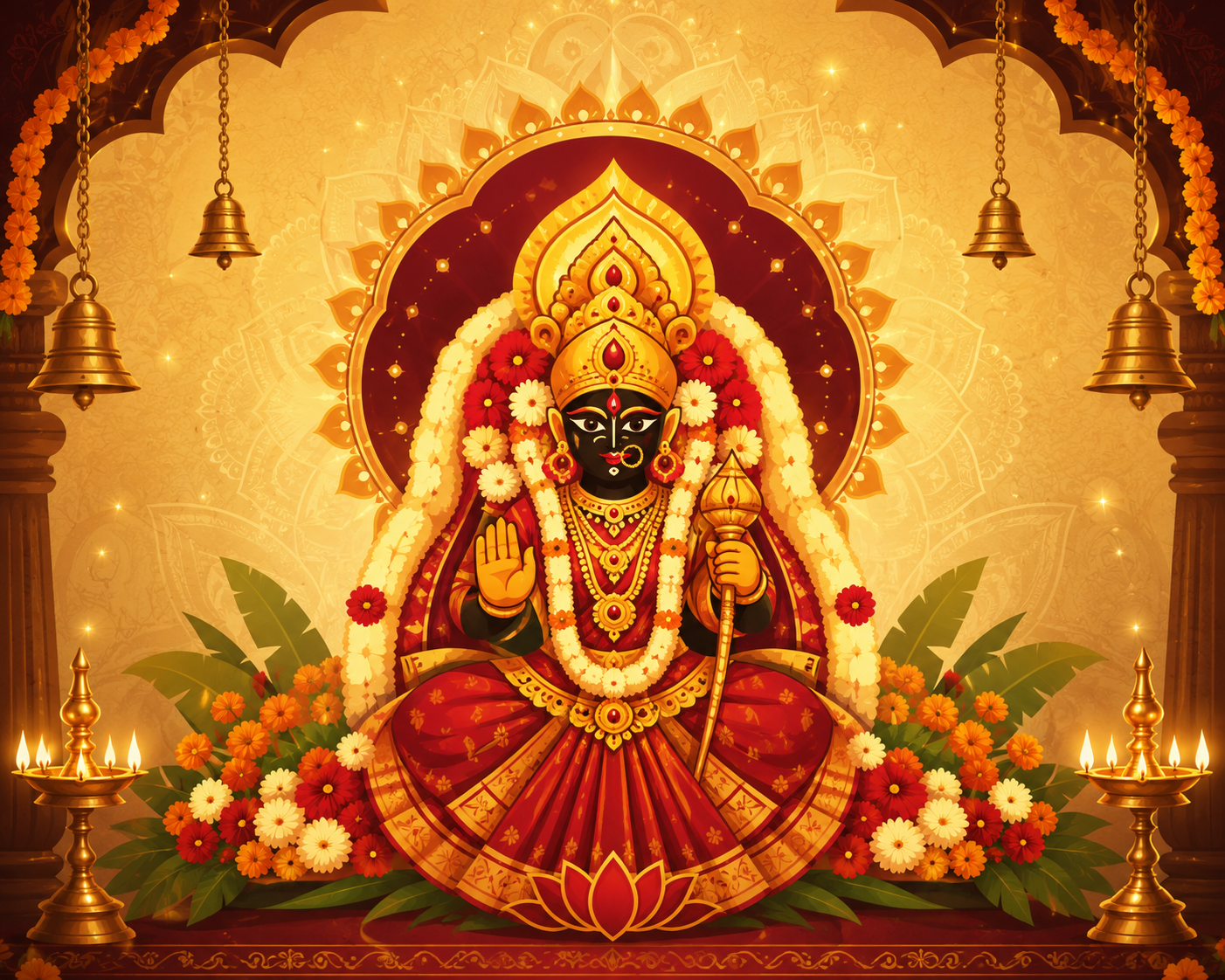 Sri Ravadhuli Ankalamma Talli — adorned deity in the sanctum